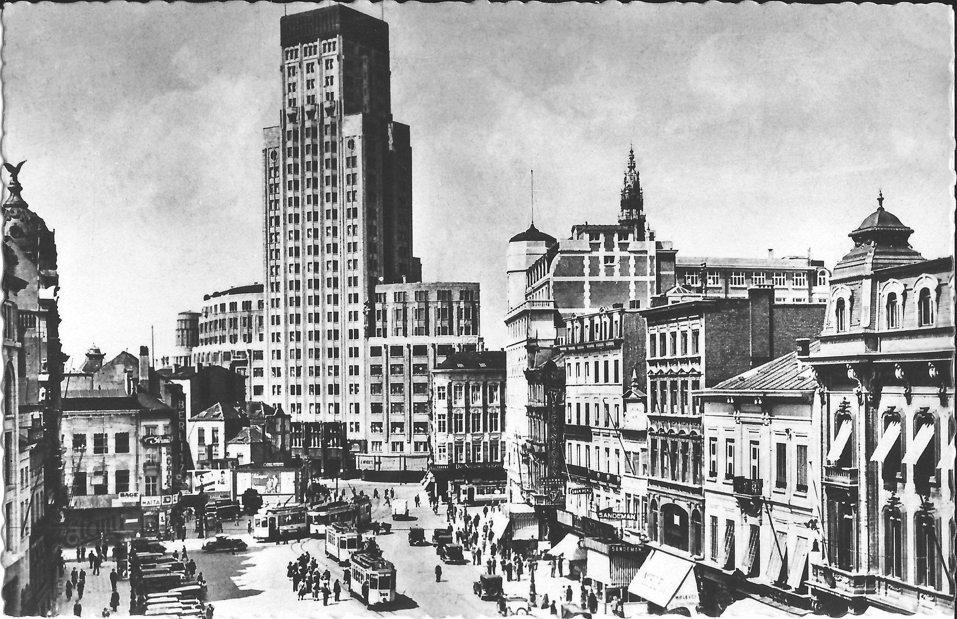 La Boerentoren d'Anvers sur une carte postale des années 1930