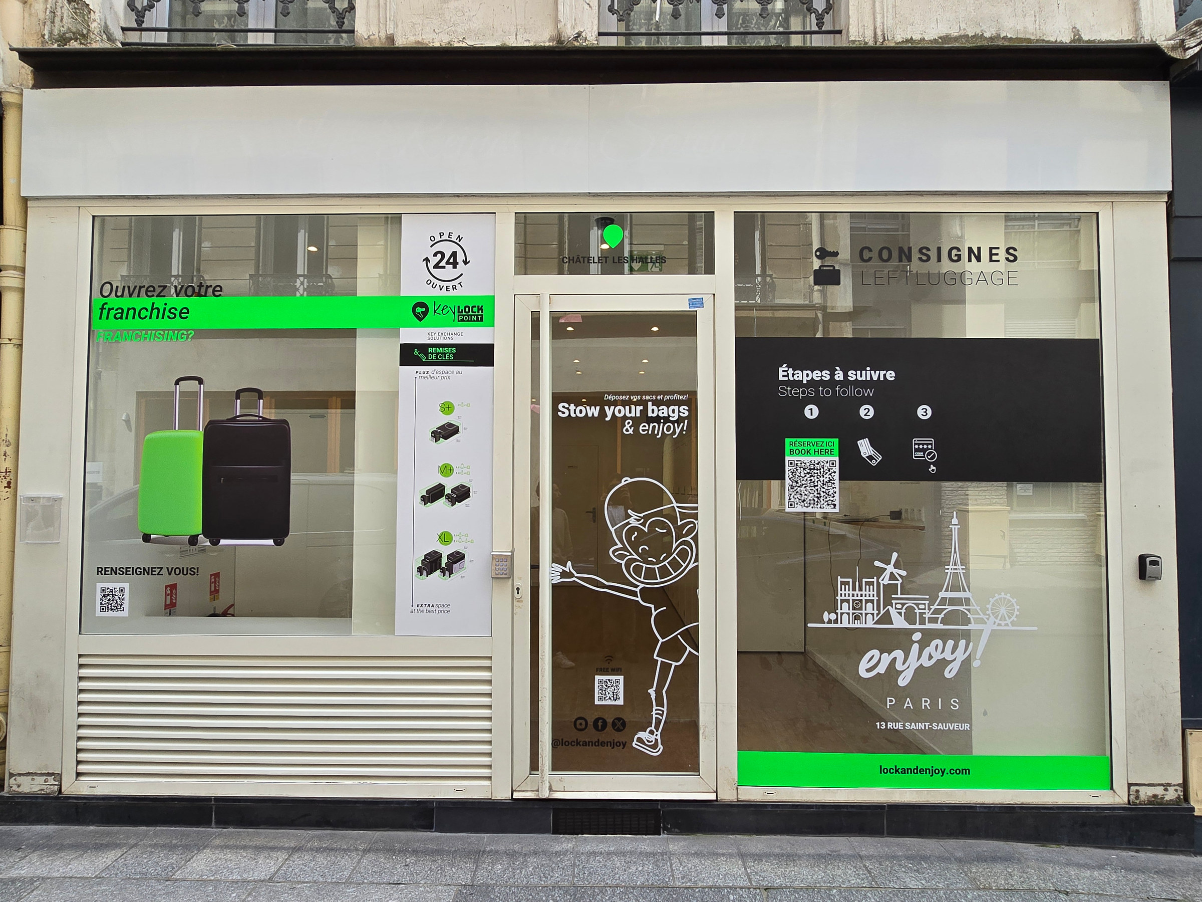 Consigne à Bagages Lock & Enjoy Châtelet Paris : Agencement & Aménagement par Xiléades, Agence Design+Build