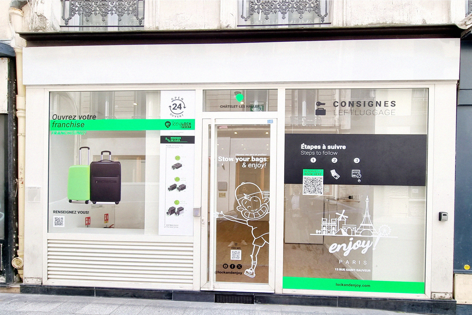 Consigne à Bagages Lock & Enjoy Châtelet Paris : Agencement & Aménagement par Xiléades, Agence Design+Build