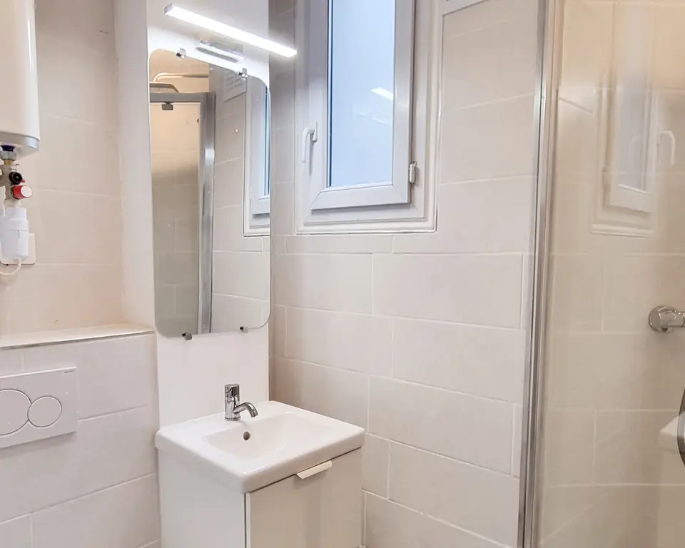 Salle d'eau avec douche et vasque